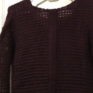 Dex womens open Knit pullover Sweater/center back pattern hi/lo design size XS